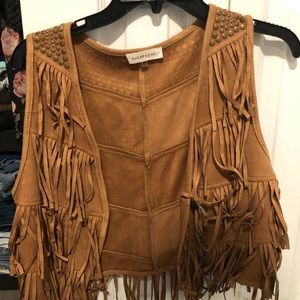 Tan fringe Vest